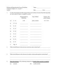 Polarity and Intermolecular Forces Worksheet Name: Chemistry ...