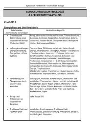 schulcurriculum biologie & lernbegriffskatalog klasse 8 - Gymnasium ...