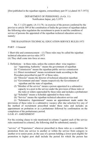 1 Against each of the service rules mentioned in column number 2 of ...