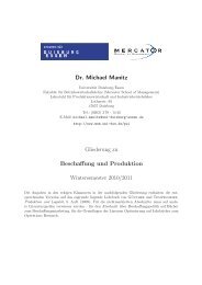 Dr. Michael Manitz Gliederung zu Beschaffung und Produktion ...