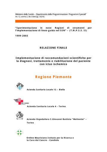 Diagnosi, trattamento e riabilitazione del paziente con ictus ischemico