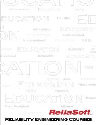 Reliability Education 2011 - 2012 Training Catalog - ReliaSoft