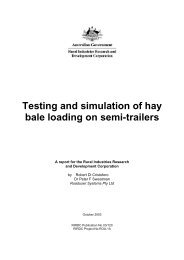 Testing and simulation of hay bale loading on semi-trailers