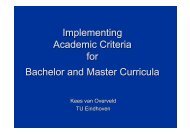 Implementing Academic Criteria for Bachelor and Master Curricula