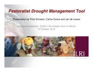 Pastoralist Drought Management Tool - Disaster risk reduction