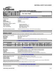 material safety data sheet hand shake liquid sanitizer - DuBois ...