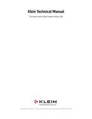 Klein Technical Manual