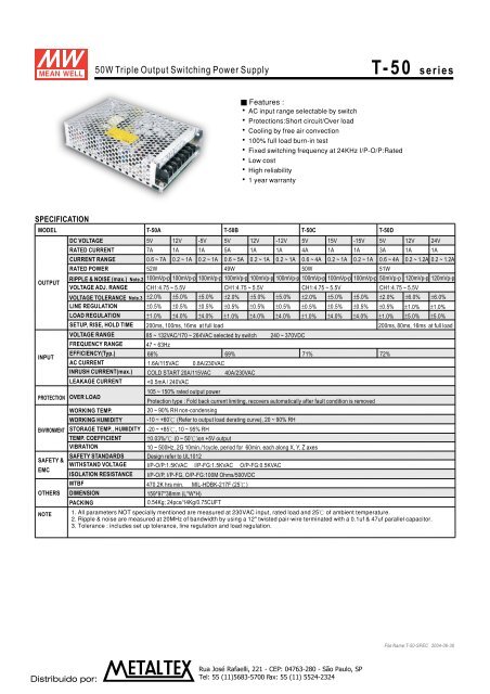 T-50 series - Metaltex