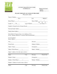 STUDENT REGISTRATION FORM SUMMER 2011 Please print ...