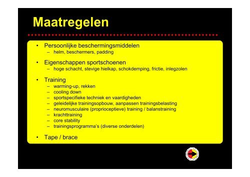 Effectiviteit van blessurepreventieve maatregelen in de sport