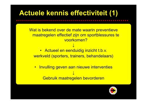 Effectiviteit van blessurepreventieve maatregelen in de sport