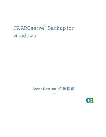 CA ARCserve Backup for Windows Lotus Domino ä»£çæå