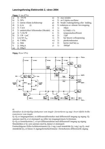 Løsningsforslag Elektronikk 2, våren 2004