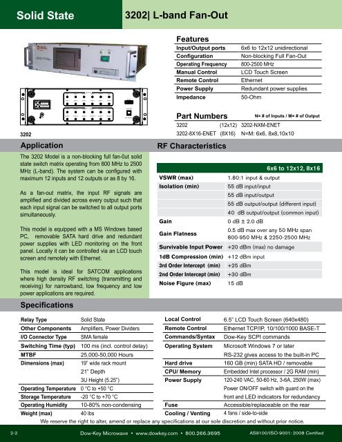 SWITCH SOLUTIONS - DowKey Microwave