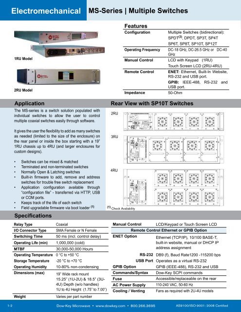 SWITCH SOLUTIONS - DowKey Microwave