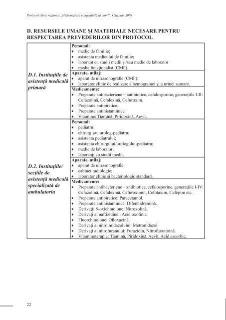 HIDRONEFROZA CONGENITALÄ LA COPIL - Ministerul SÄnÄtÄÅ£ii