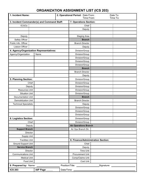 ICS Forms - West Virginia Division of Homeland Security