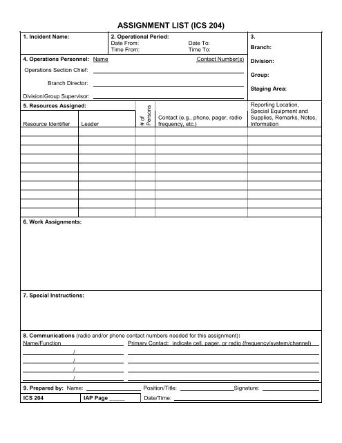 ICS Forms - West Virginia Division of Homeland Security