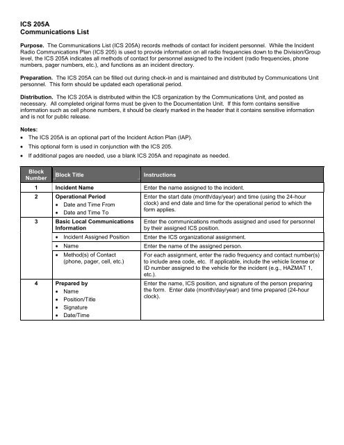 ICS Forms - West Virginia Division of Homeland Security