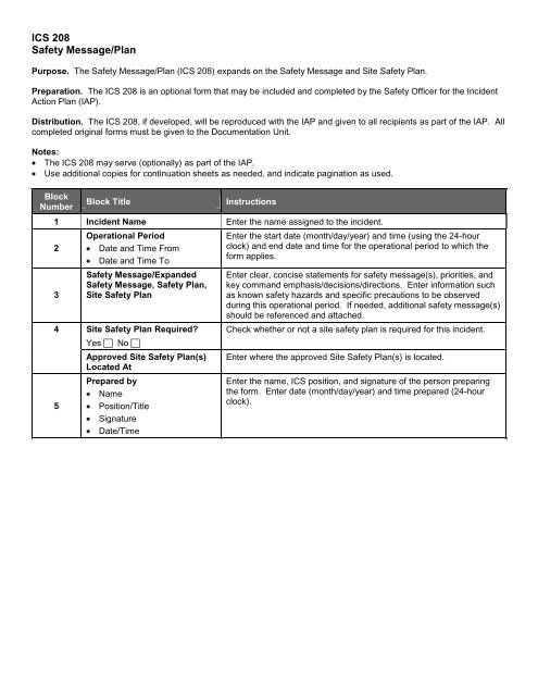 ICS Forms - West Virginia Division of Homeland Security