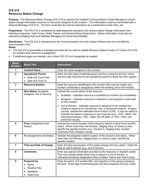 ICS Forms - West Virginia Division of Homeland Security