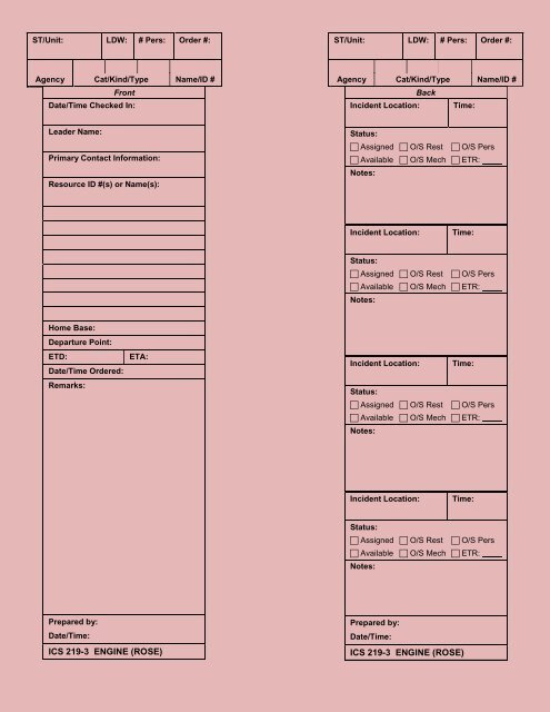 ICS Forms - West Virginia Division of Homeland Security