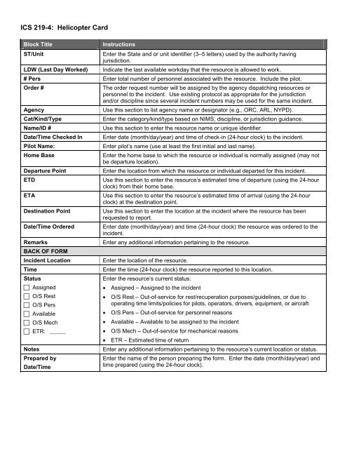 ICS Forms - West Virginia Division of Homeland Security