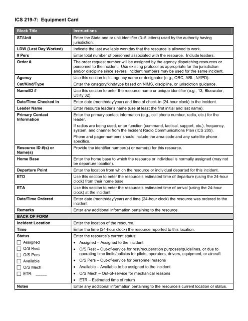 ICS Forms - West Virginia Division of Homeland Security