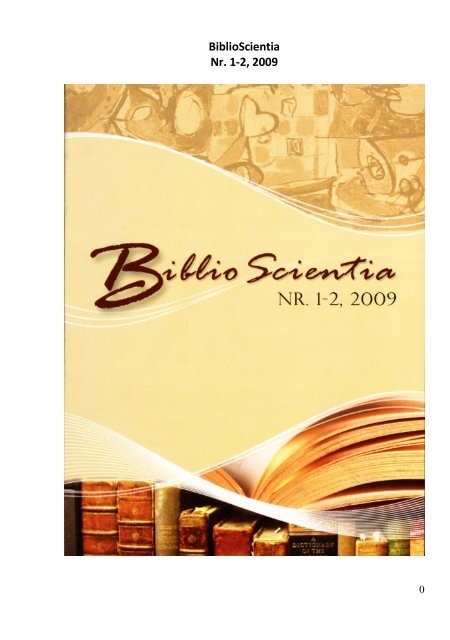 Revistă ştiinţifico-practică - Biblioteca Ştiinţifică Centrală "A. Lupan"