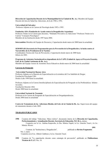 CV y abstract - Ministerio de EducaciÃ³n de la Provincia del Chubut