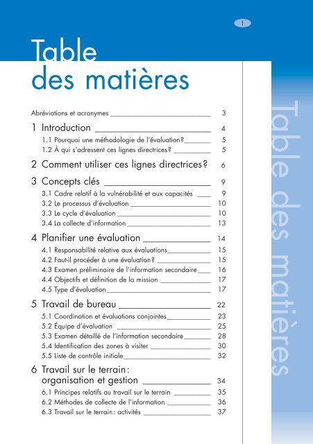 Lignes directrices pour l'Ã©valuation des situations d'urgence