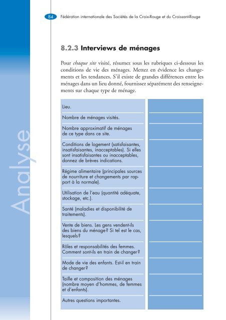 Lignes directrices pour l'Ã©valuation des situations d'urgence