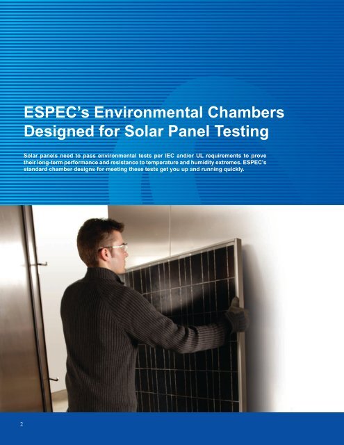 Solar Panel Testing Chambers PDF Brochure - Espec