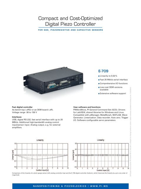 E-709 Compact and Cost-Optimized Digital Piezo Controller (PDF)