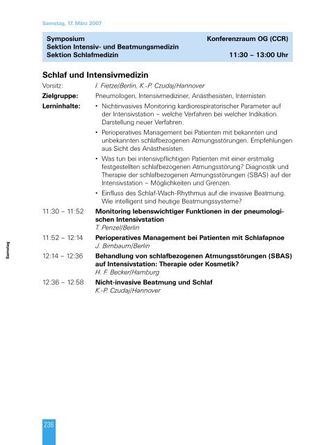 Samstag, 17. März 2007 - dgp-kongress.de