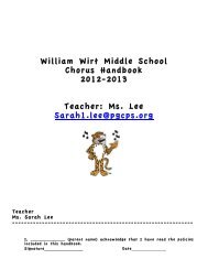 William Wirt Middle School Chorus Handbook 2012-2013 Teacher ...