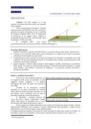 Altezza del sole - Vialattea