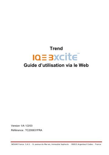 Manuel d'utilisation (Français) - Trend Controls