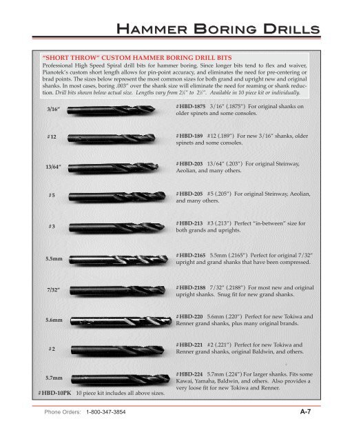 View Entire Parts Section - Pianotek Supply Company