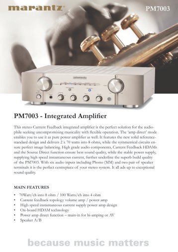 PM7003 - Integrated Amplifier PM7003 - Reference Audio