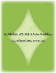 In Christ, We Are A New Creation 2 Corinthians 5:14-21 - CCQ
