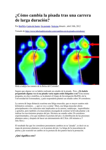 CÃ³mo cambia la pisada tras una carrera de larga duraciÃ³n