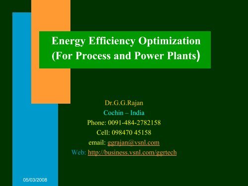 Energy Efficiency Optimization (For Process and Power Plants)
