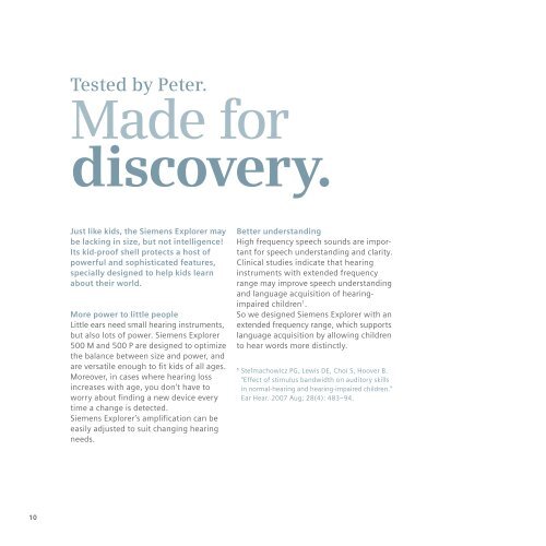 Information brochure Explorer - Siemens Hearing Instruments