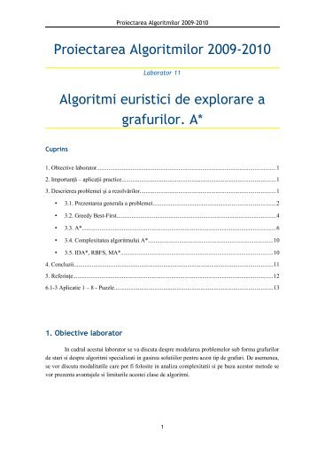 Algoritmi euristici de explorare a grafurilor