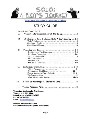 SOLO STUDY GUIDE May 2008 - Kim and Jerry Brodey