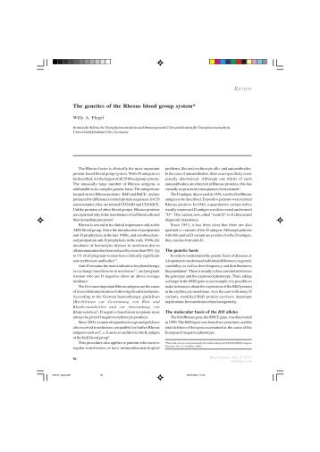 The genetics of the Rhesus blood group system* - Blood Transfusion