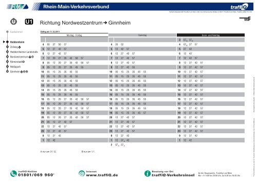 U1 Richtung Nordwestzentrum Heddernheim Dornbusch ...