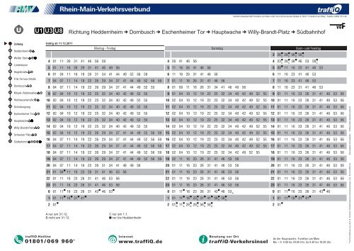 U1 Richtung Nordwestzentrum Heddernheim Dornbusch ...