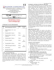 DIAGNOSTIC AUTOMATION, INC. MICROWELL ELISA Anti ...